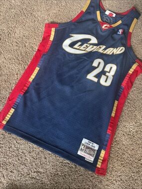 Mitchell & Ness Navy, Red & Gold Cleveland #23 Hardwood Classics Jersey